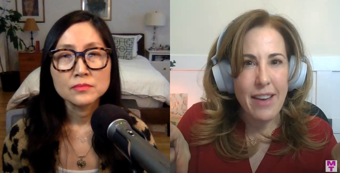 Jill and podcast host side by side